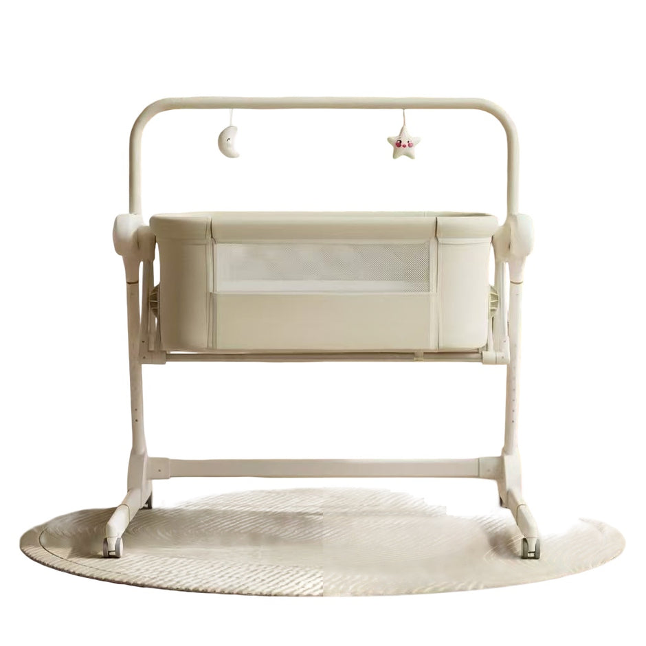 - עריסה נצמדת חשמלית לתינוק Minigo - נדנוד חשמלי, שלט ו-7 מצבי גובה-שמנת (בז')