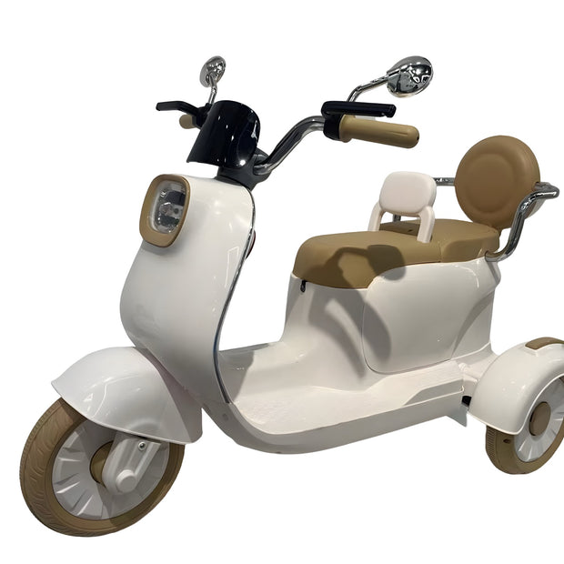 קטנוע ווספה אחים (זוגי) ממונע 3 גלגלים איכותיים XW06 סוללה 6V צבע:לבן