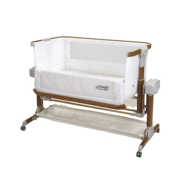 עריסה אלקטרונית  Auto Rilax מתחברת ונצמדת למיטת ההורים 3 ב 1 צבע לבן בשילוב דמוי עץ