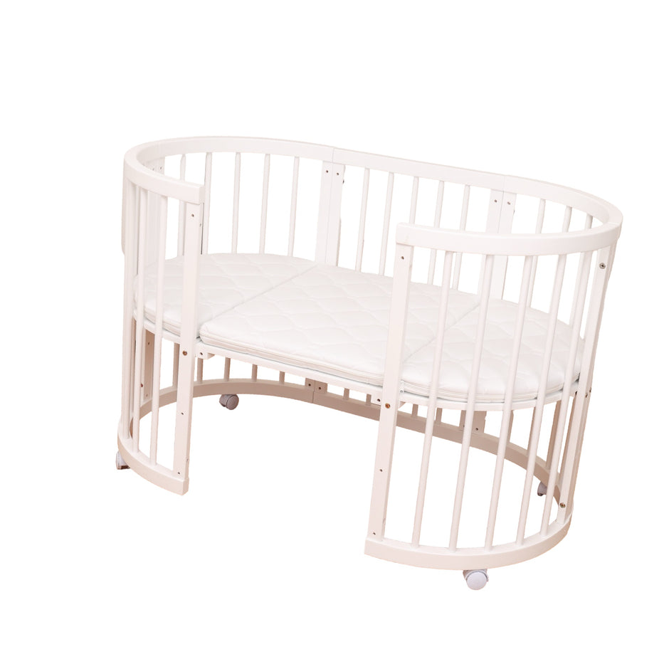 עריסה +מיטת תינוק מעץ 4 ב 1 קן לציפור מעץ צבע: לבן