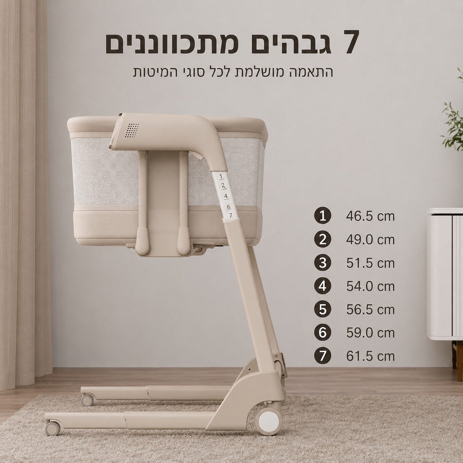 עריסה חשמלית 3 ב-1 
 מתחברת למיטת ההורים ,עריסה מתנדנדת ולול שינה ומשחק