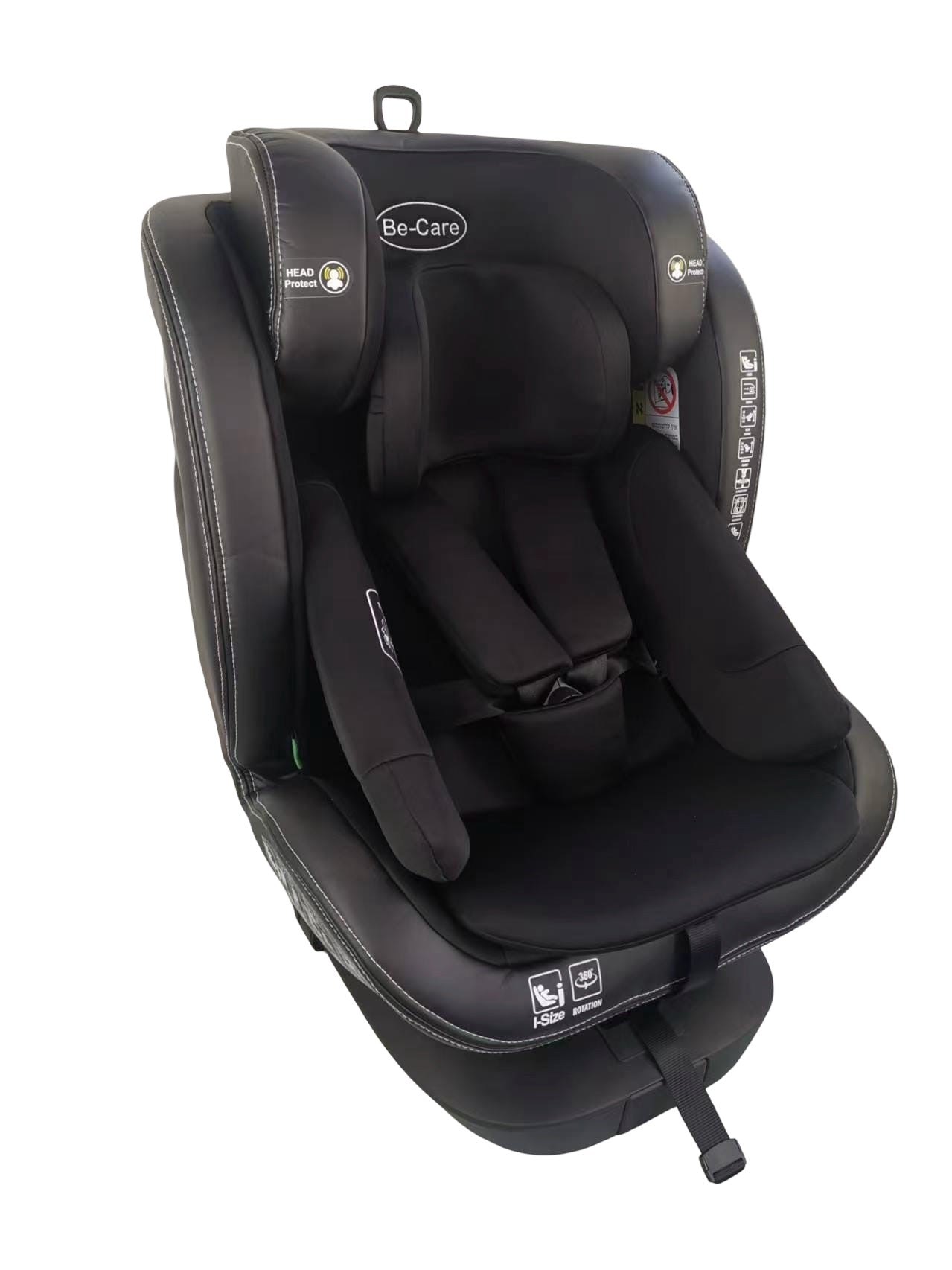 כיסא בטיחות 360° ריפוד כפול מבית be-care - תקן i-Size החדש עם רגל תמיכה ובוסטר מובנה