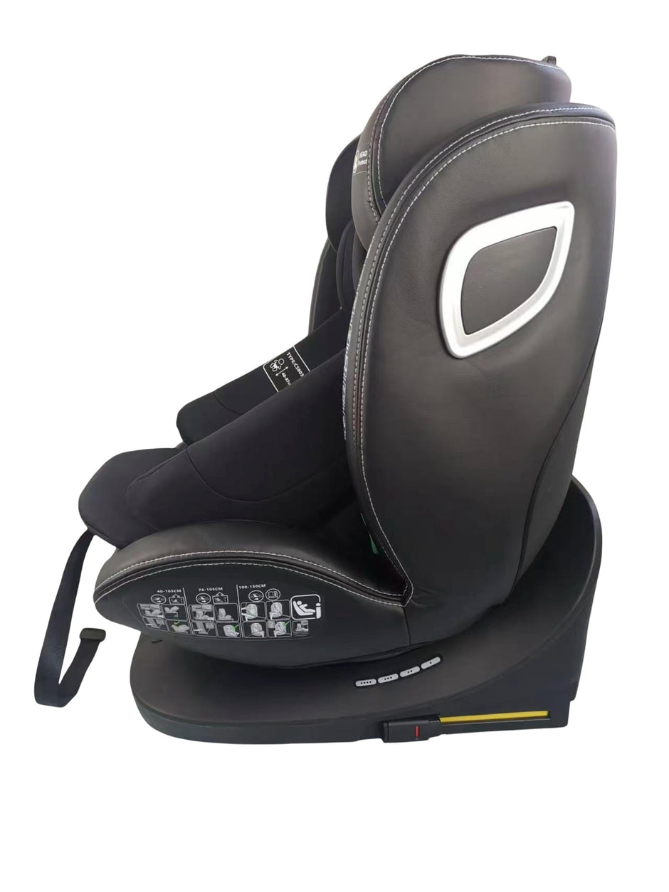 כיסא בטיחות 360° ריפוד כפול מבית be-care - תקן i-Size החדש עם רגל תמיכה ובוסטר מובנה
