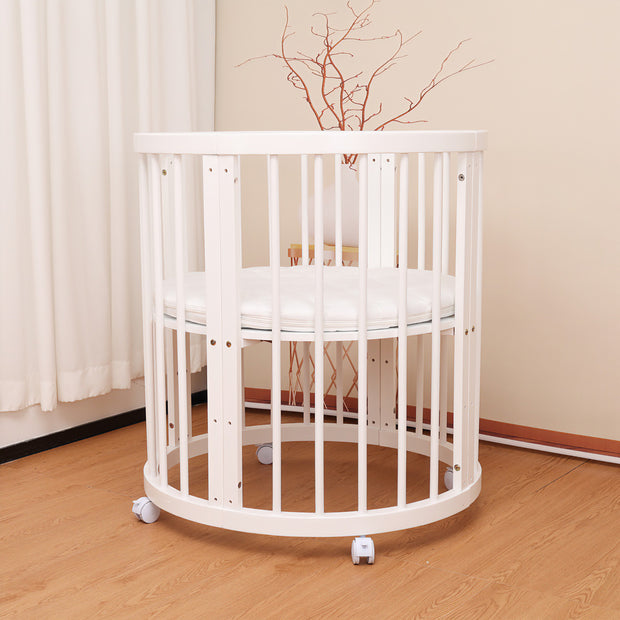 Minigo Bird Nest 4-in-1 – עריסה ומיטת תינוק מעץ  מאיה לבן כולל מזרנים