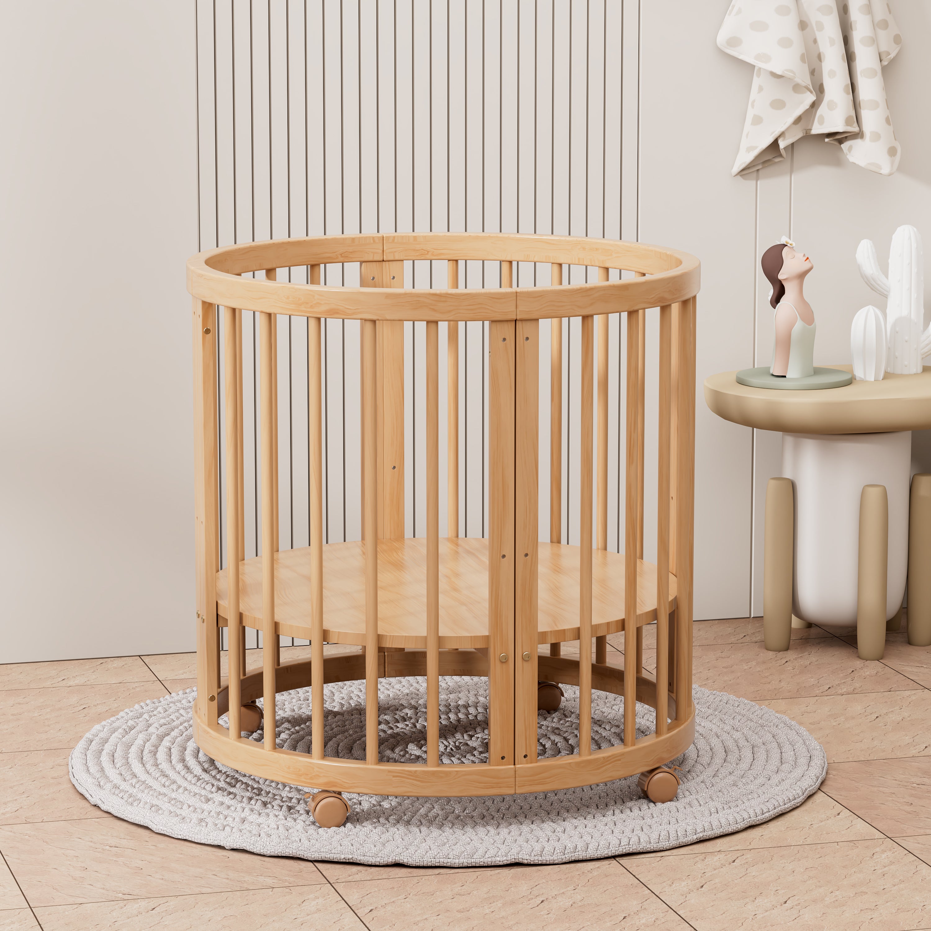 Minigo Bird Nest 4-in-1 – עריסה ומיטת תינוק מעץ מאיה צבע: טבעי