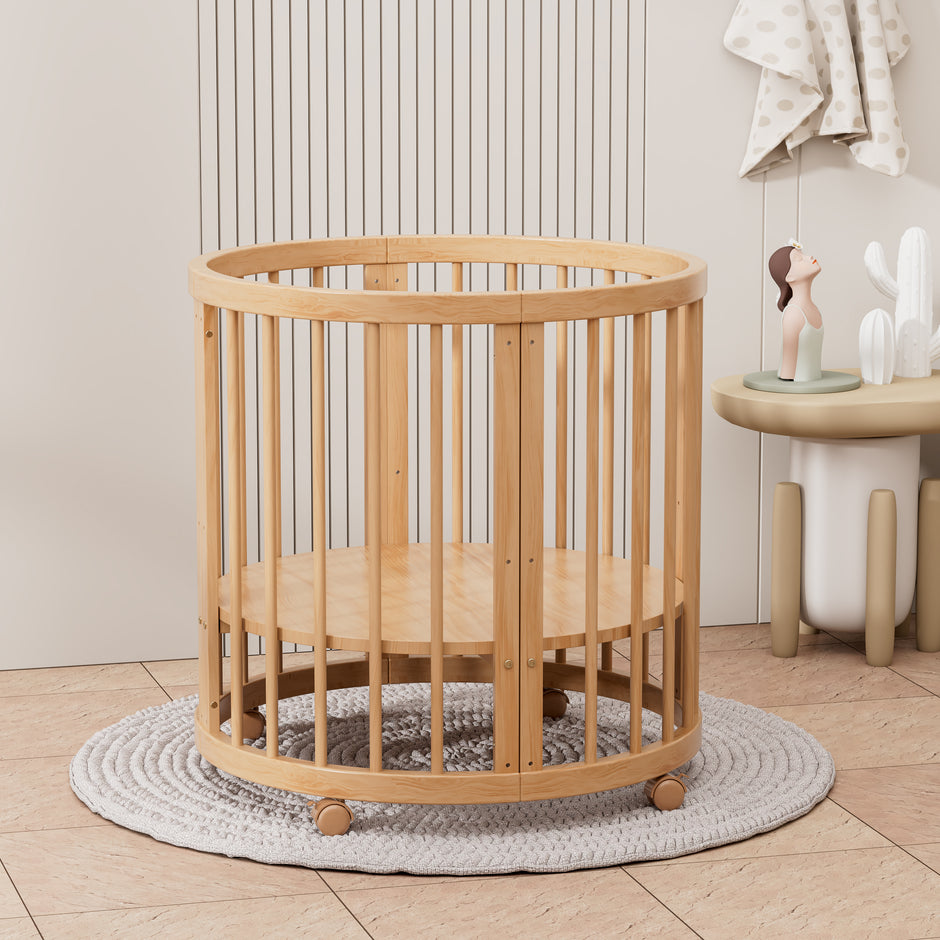 עריסה +מיטת תינוק מעץ 4 ב 1 קן לציפור מעץ צבע: עץ טבעי