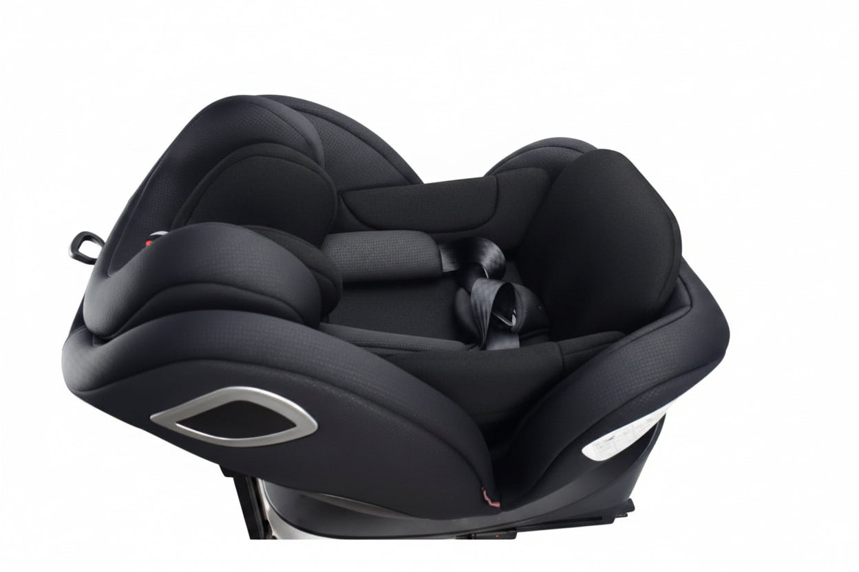כיסא בטיחות 360° ריפוד כפול מבית be-care - תקן i-Size החדש עם רגל תמיכה ובוסטר מובנה