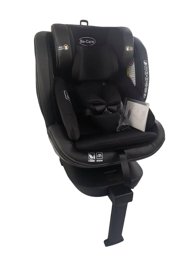 כיסא בטיחות 360° ריפוד כפול מבית be-care - תקן i-Size החדש עם רגל תמיכה ובוסטר מובנה