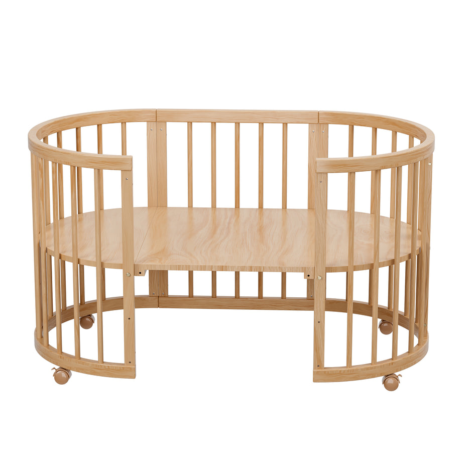 עריסה +מיטת תינוק מעץ 4 ב 1 קן לציפור מעץ צבע: עץ טבעי