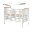 מיטת תינוק מיניגו מעץ צבע לבן שילוב עץ
