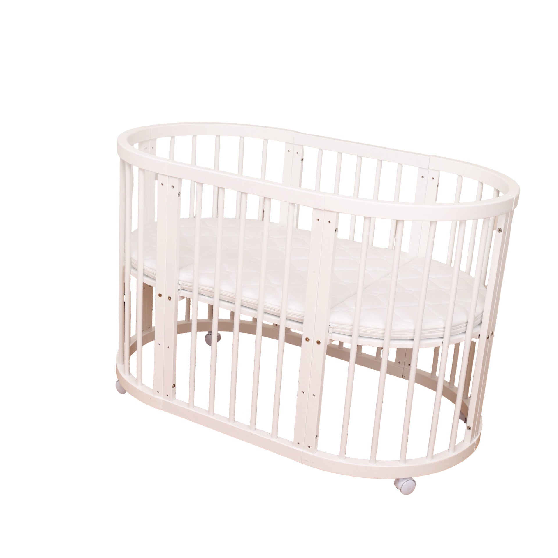 Minigo Bird Nest 4-in-1 – עריסה ומיטת תינוק מעץ  מאיה לבן כולל מזרנים