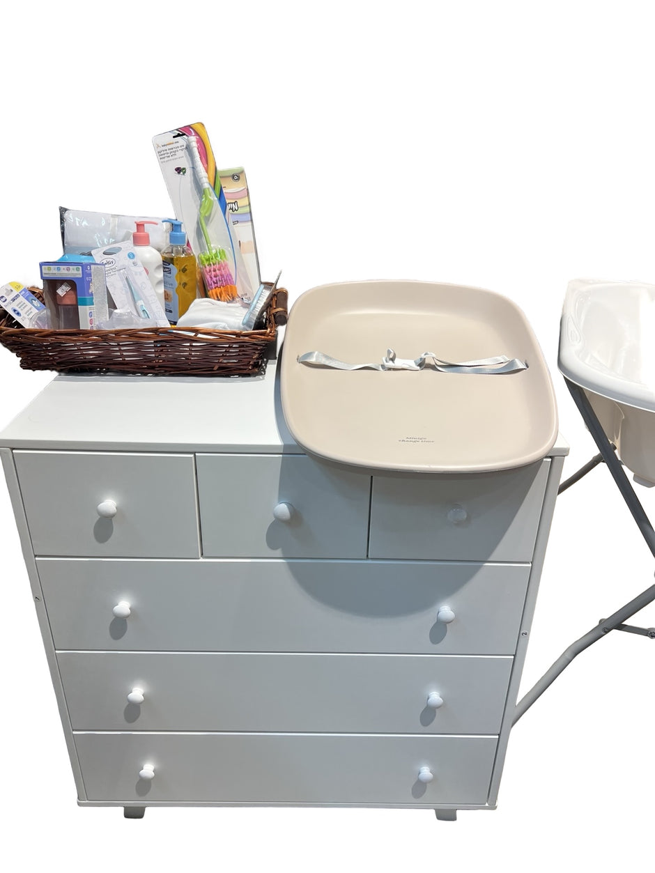 Minigo EVA – משטח החתלה סיליקון כולל רצועות דוחה מים בצבע בז'