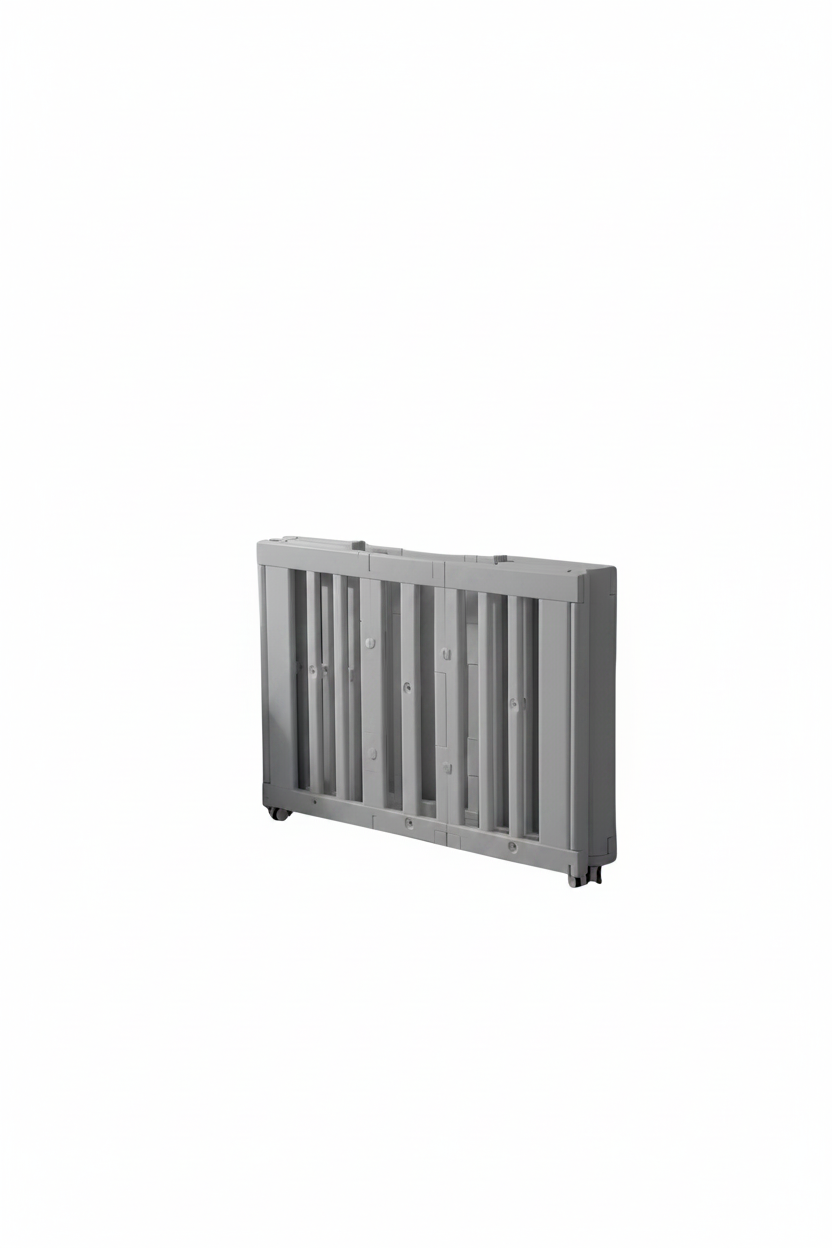 עריסת תינוק פלסטיק Minigo עם 2 מצבי גובה + מזרן נושם צבע אפור