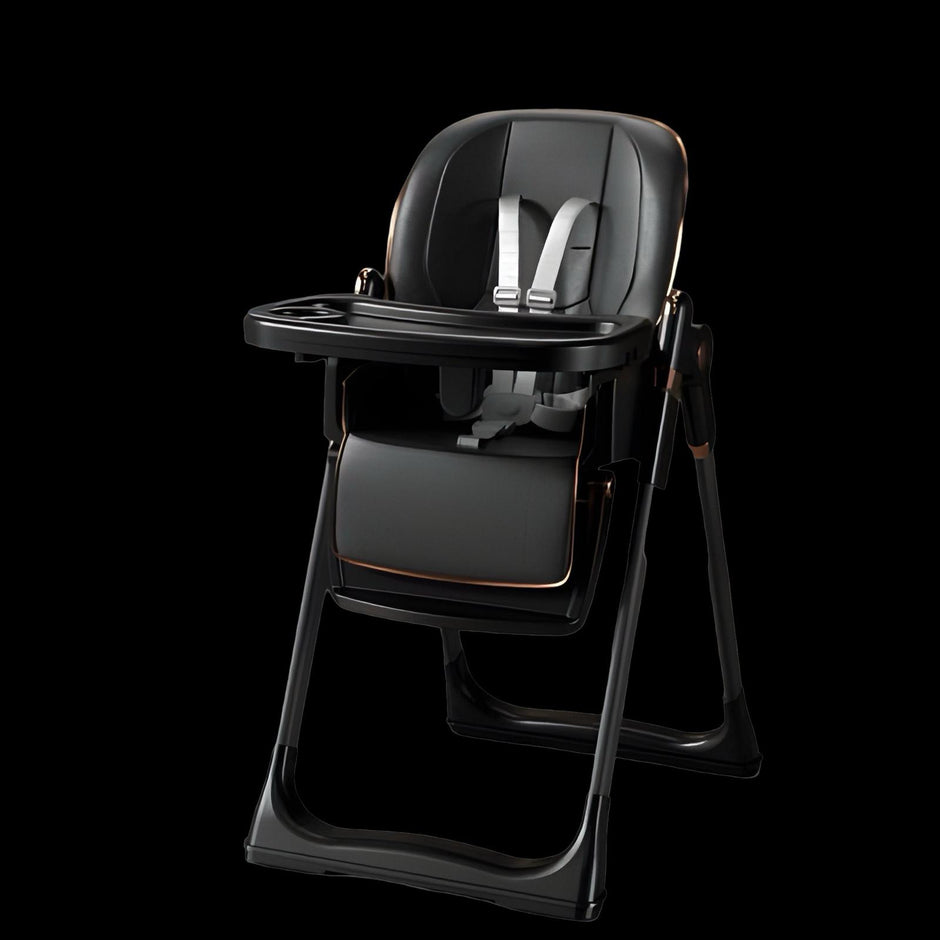 כסא אוכל מרופד לתינוק עולה ויורד,גב מתכוונן מינגו צבע: שחור