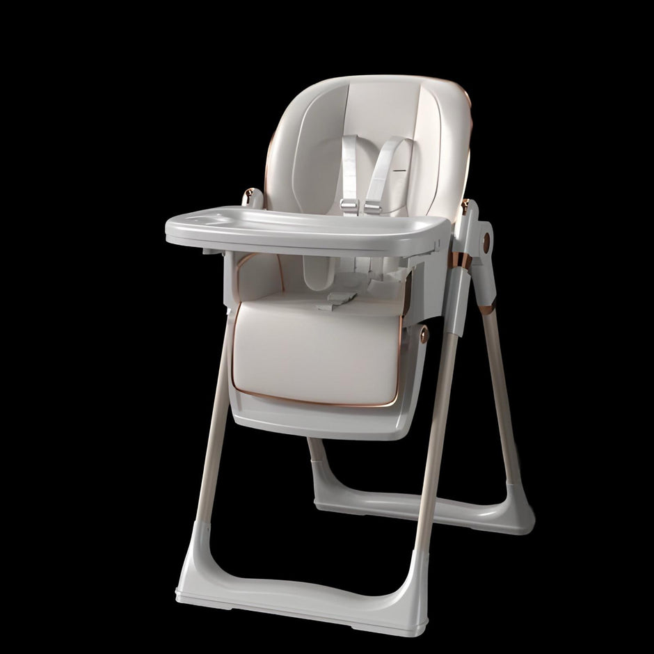 כסא אוכל מרופד לתינוק עולה ויורד,גב מתכוונן מינגו צבע: לבן