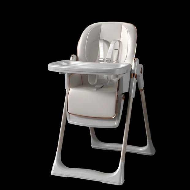 כסא אוכל מרופד לתינוק עולה ויורד,גב מתכוונן מינגו צבע: לבן