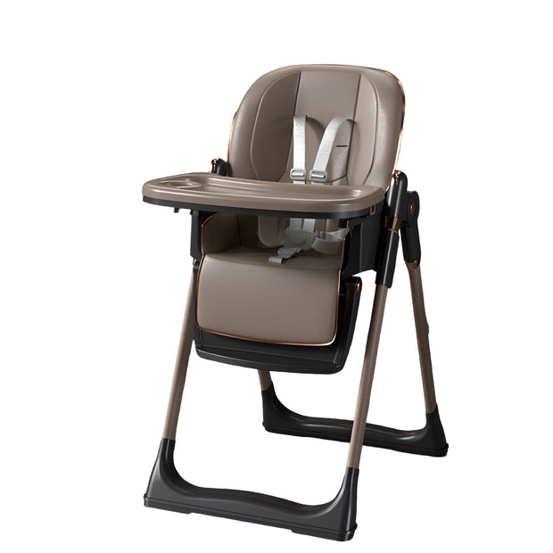 כסא אוכל מרופד לתינוק עולה ויורד,גב מתכוונן מינגו צבע: חאקי