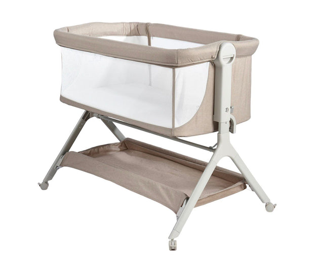 עריסה נצמדת (מתחברת)למיטת ההורים על גלגלים 2 ב 1 מיני גו אייר- minigo  AIR צבע: בז'