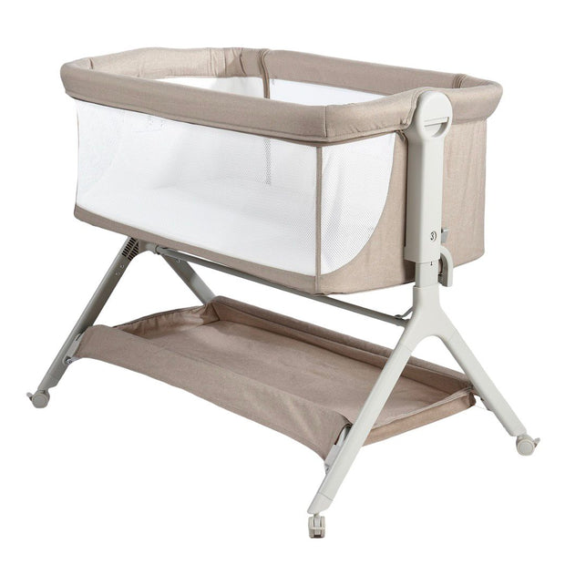 עריסה נצמדת (מתחברת)למיטת ההורים על גלגלים 2 ב 1 מיני גו אייר- minigo  AIR צבע: בז'