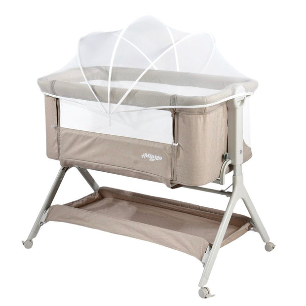 עריסה נצמדת (מתחברת)למיטת ההורים על גלגלים 2 ב 1 מיני גו אייר- minigo  AIR צבע: בז'