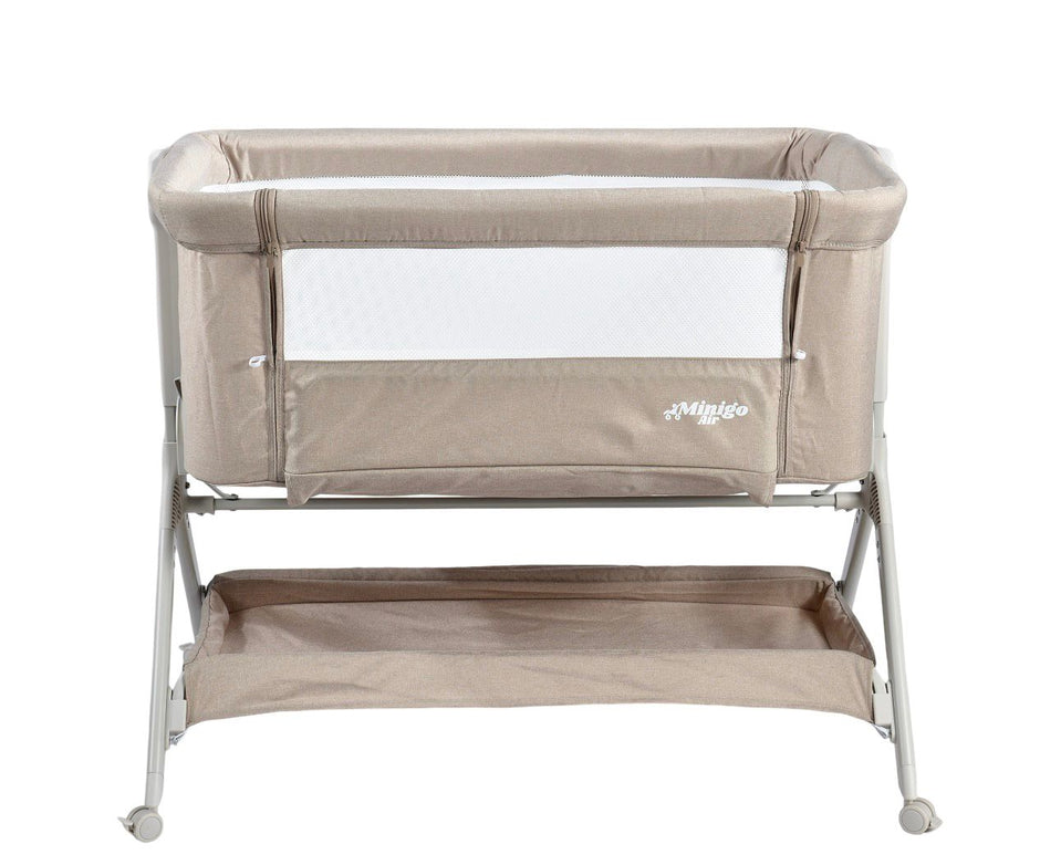 עריסה נצמדת (מתחברת)למיטת ההורים על גלגלים 2 ב 1 מיני גו אייר- minigo  AIR צבע: בז'