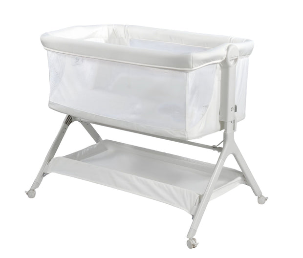 עריסה נצמדת (מתחברת)למיטת ההורים על גלגלים 2 ב 1 מיני גו אייר- minigo  AIR צבע: לבן