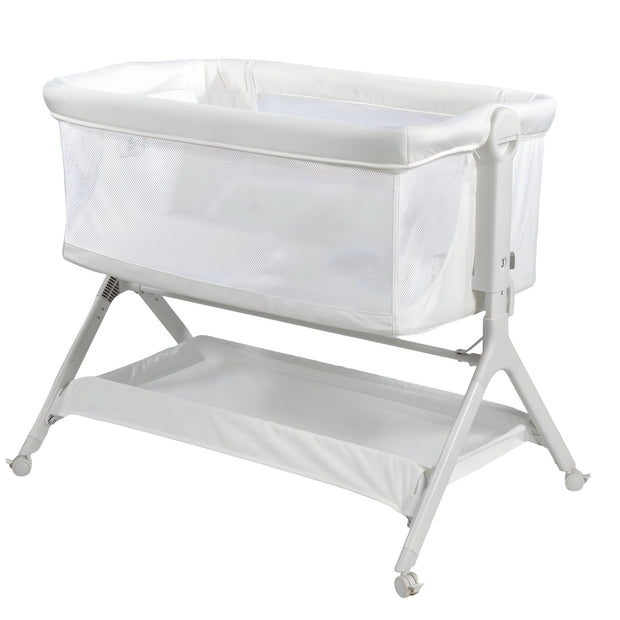 עריסה נצמדת (מתחברת)למיטת ההורים על גלגלים 2 ב 1 מיני גו אייר- minigo  AIR צבע: לבן