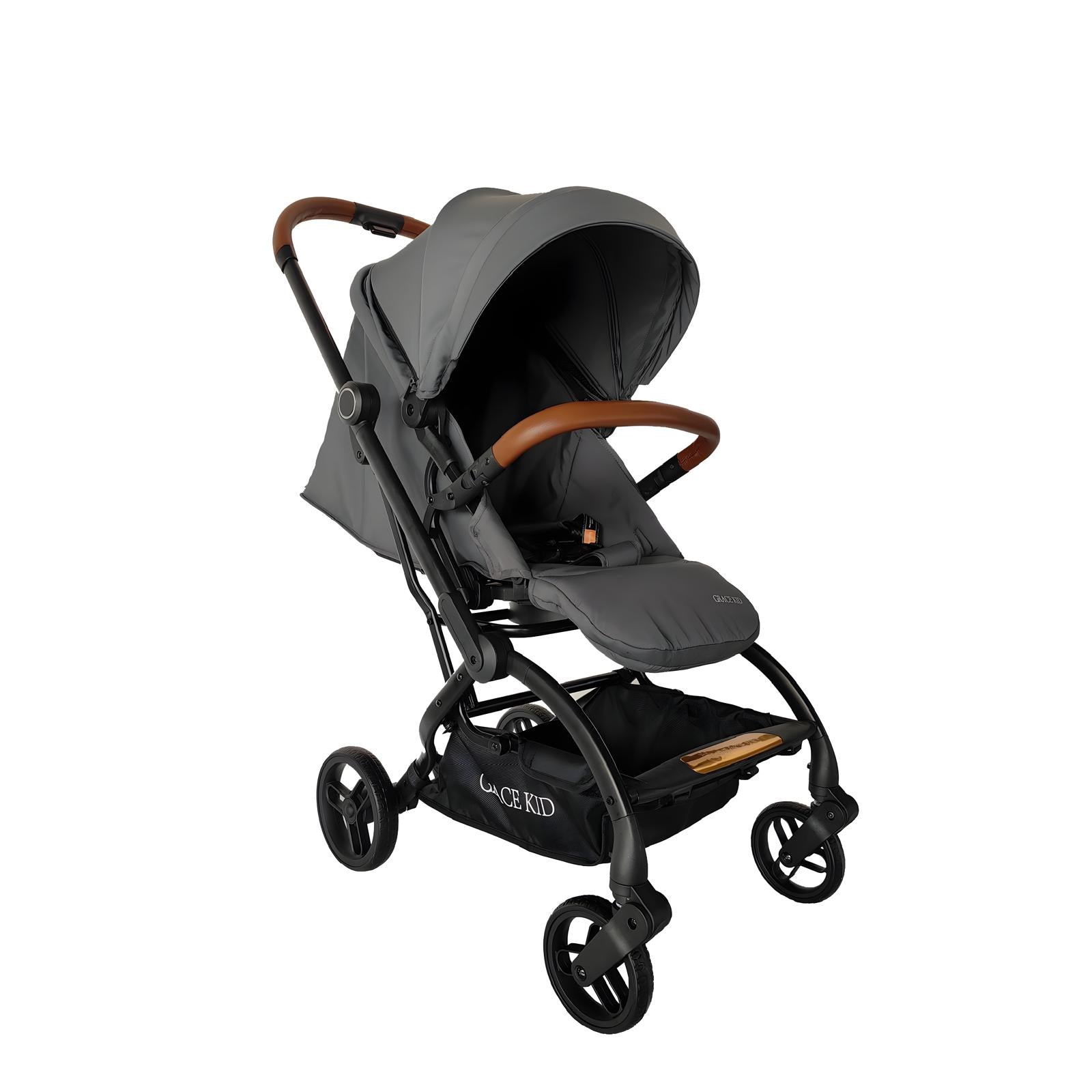 טיולון מסתובב 360 מעלות מרופד נוח וקליל מיניגו צבע: אפור