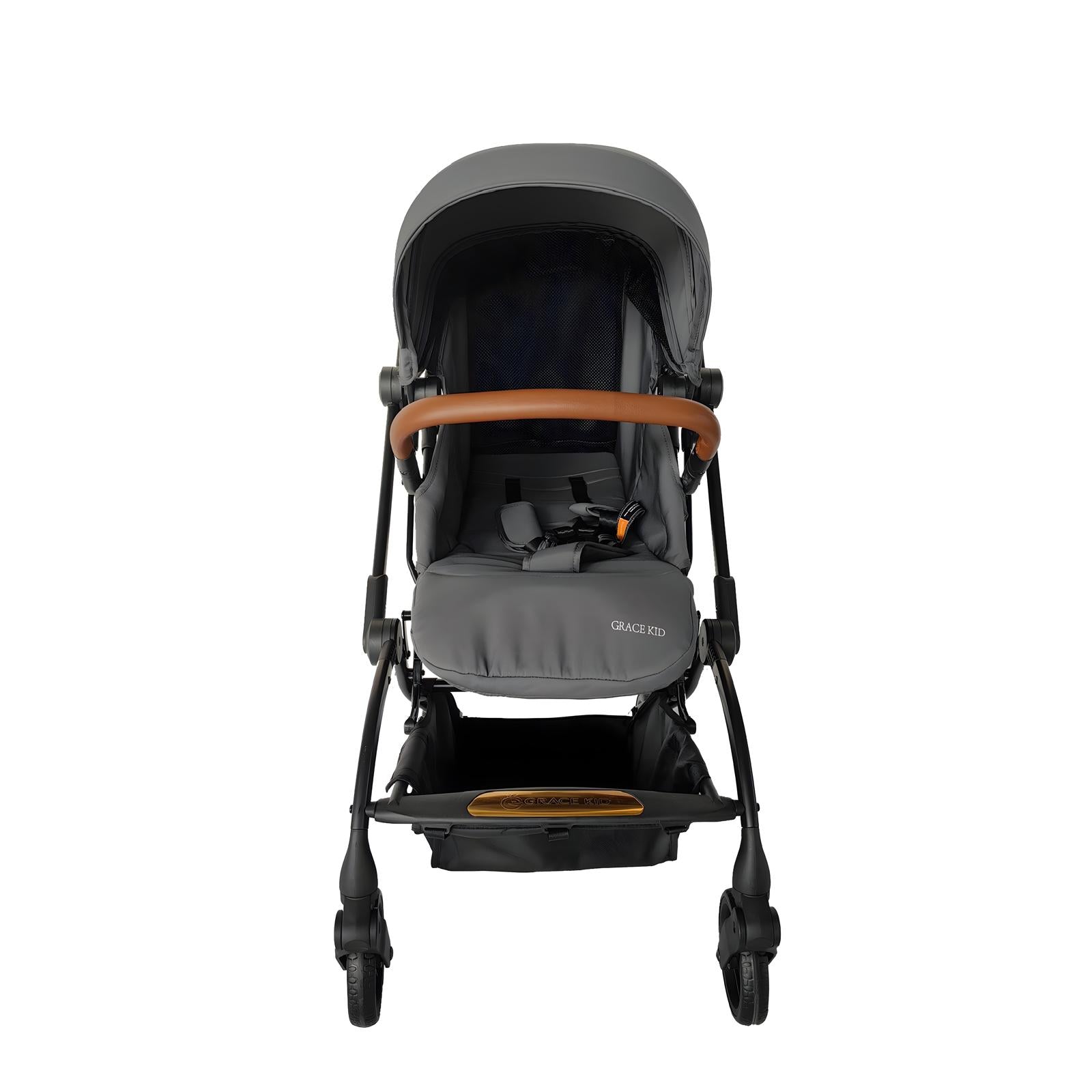 טיולון מסתובב 360 מעלות מרופד נוח וקליל מיניגו צבע: אפור