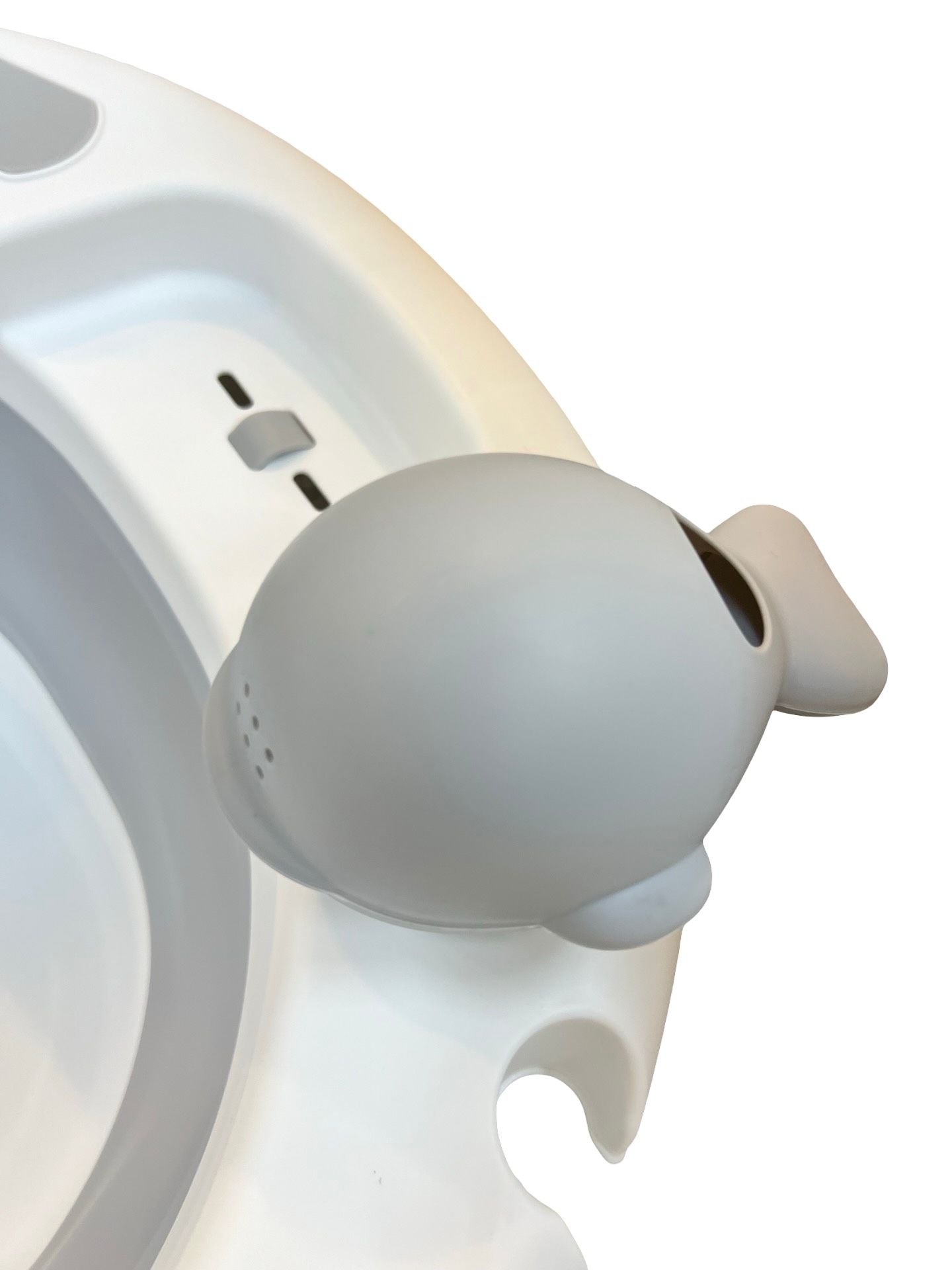 Minigo – אמבטיה מתקפלת מסיליקון לתינוק עם מושב ומשפך לוויתן | צבע אפור