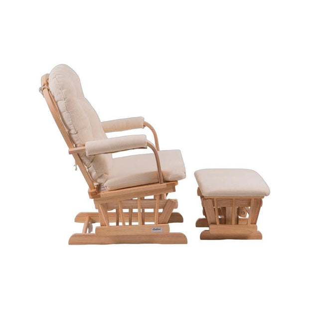 כורסאת הנקה עם הדום עם ריפוד מפנק צבע בז’ ובסיס צבע עץ TF14T-1S