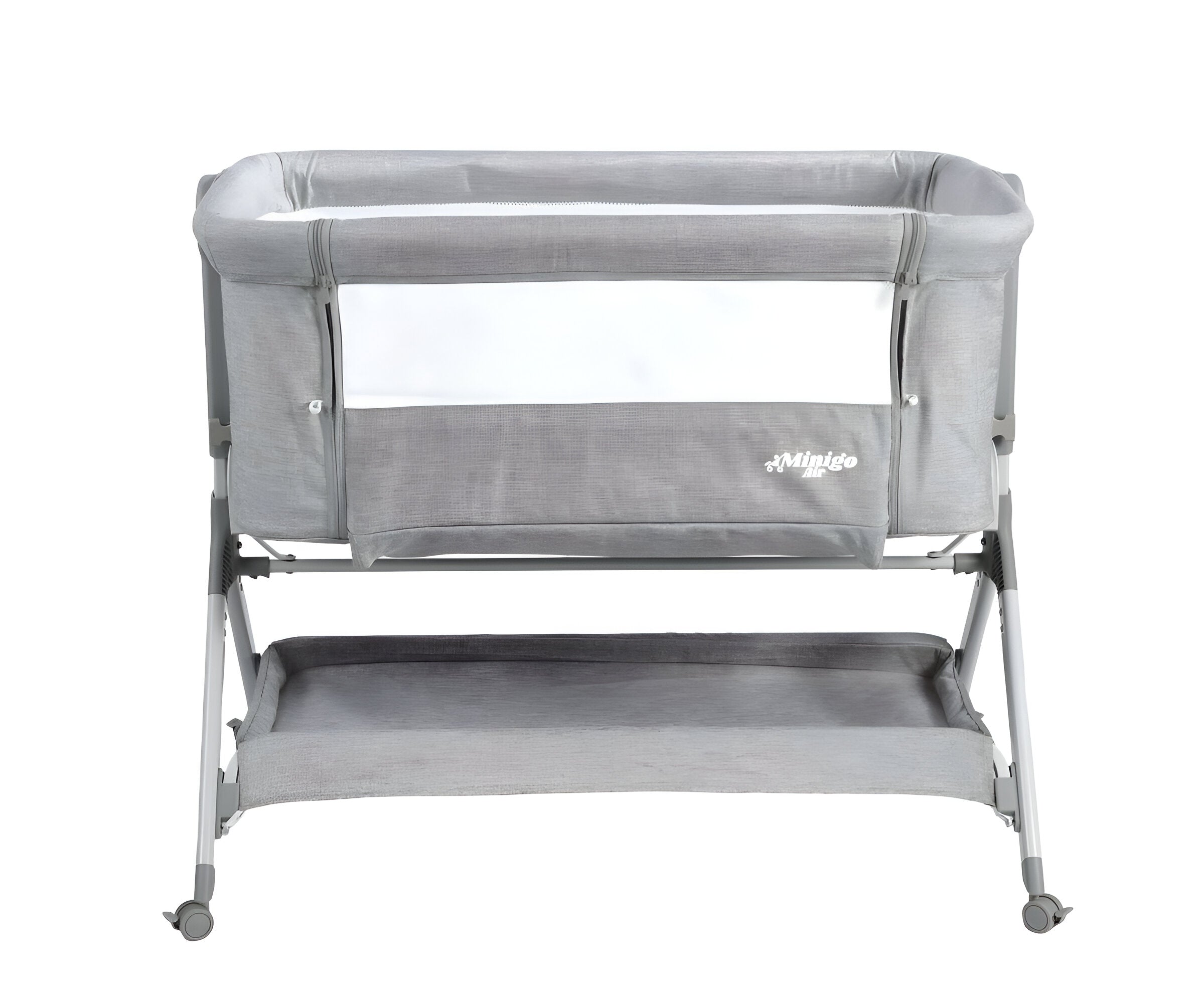 עריסה נצמדת (מתחברת)למיטת ההורים על גלגלים 2 ב 1 מיני גו אייר- minigo  AIR צבע: אפור