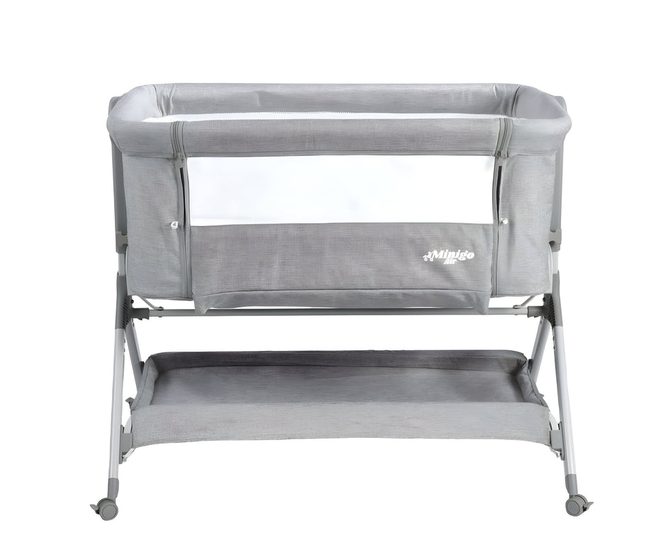 עריסה נצמדת (מתחברת)למיטת ההורים על גלגלים 2 ב 1 מיני גו אייר- minigo  AIR צבע: אפור