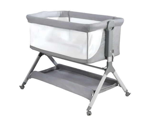 עריסה נצמדת (מתחברת)למיטת ההורים על גלגלים 2 ב 1 מיני גו אייר- minigo  AIR צבע: אפור