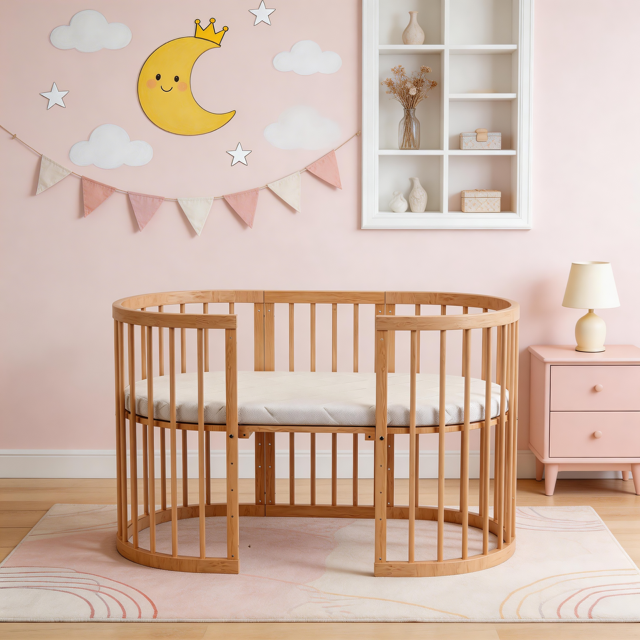 Minigo Bird Nest 4-in-1 – עריסה ומיטת תינוק מעץ מאיה דגם D-2 צבע: טבעי