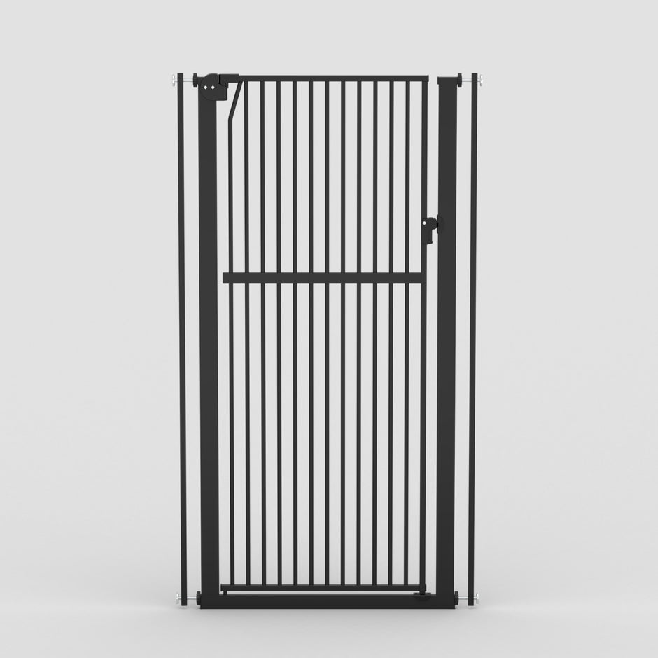 שער בטיחות ללא קדיחה גבוה במיוחד גובה 150 ס"מ צבע שחור