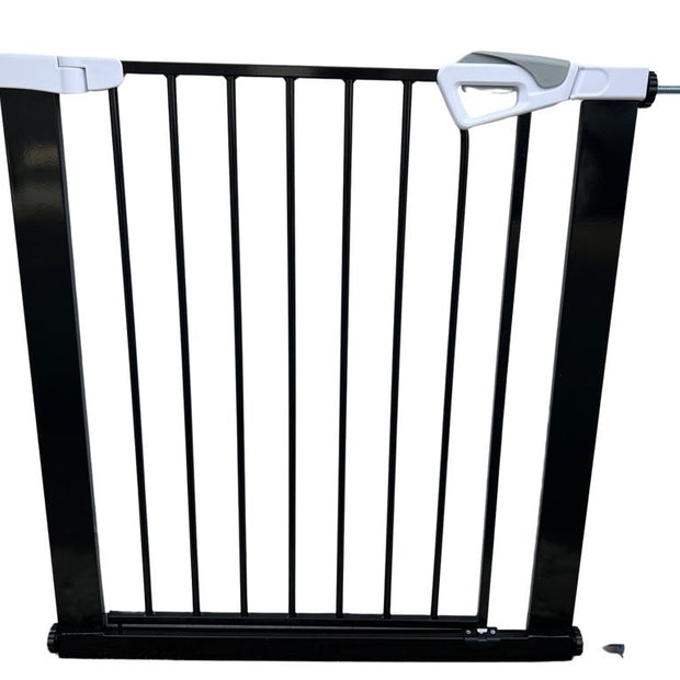 שער בטיחות 'ללא קדיחה' (76-83 ס"מ) עם מנגנון נעילה אוטומטי ופתיחה דו-צדדית - צבע שחור