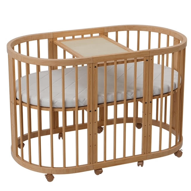 Minigo Bird Nest 4-in-1 – עריסה ומיטת תינוק מעץ מאיה דגם D-2 צבע: טבעי