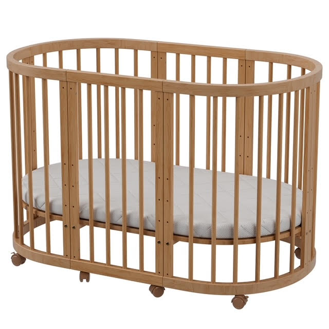 Minigo Bird Nest 4-in-1 – עריסה ומיטת תינוק מעץ מאיה דגם D-2 צבע: טבעי