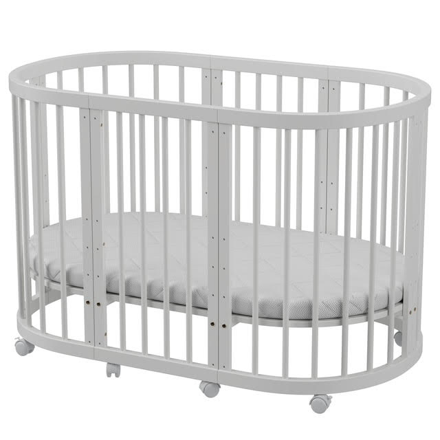 Minigo Bird Nest 4-in-1 -עריסה ומיטת תינוק מעץ  מאיה דגם D-2  לבן כולל מזרנים